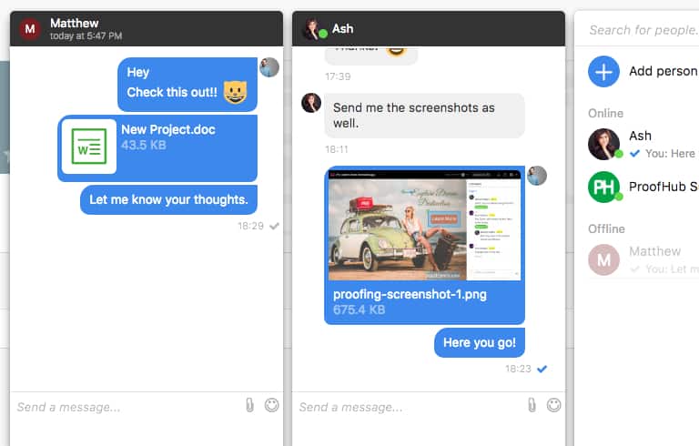New in ProofHub: Introducing file sharing feature in chat