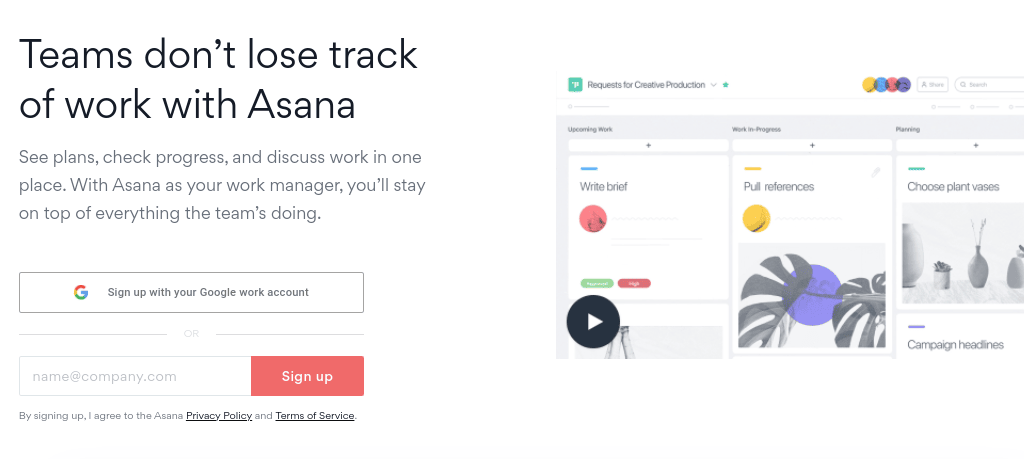 Asana as a content collaboration tool