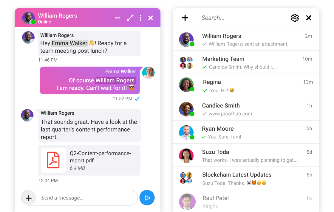 Communicate with the startup team effectively with ProofHub’s chat