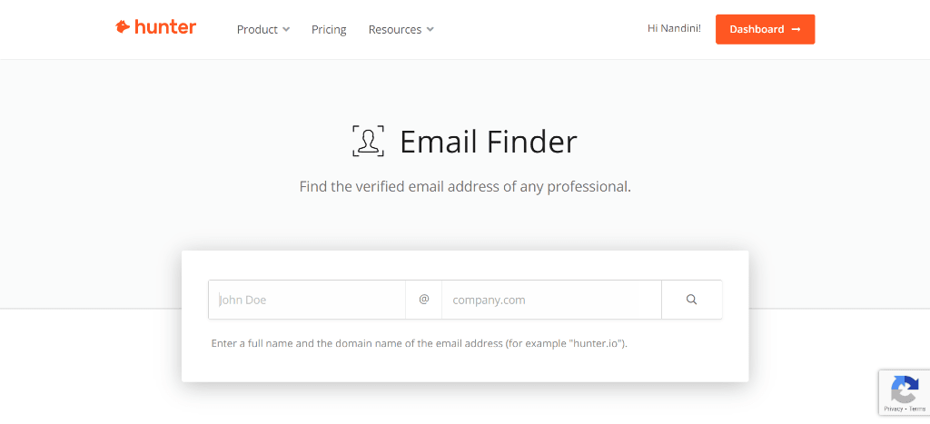 Email Finder by hunter