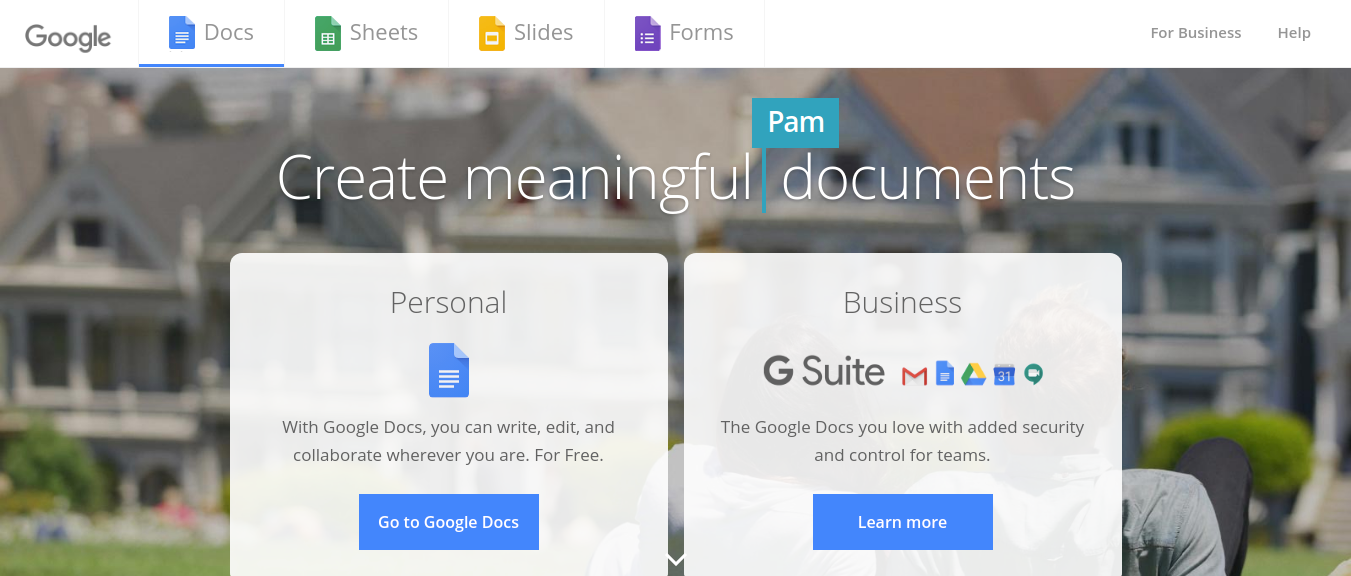 Google document as productivity tool