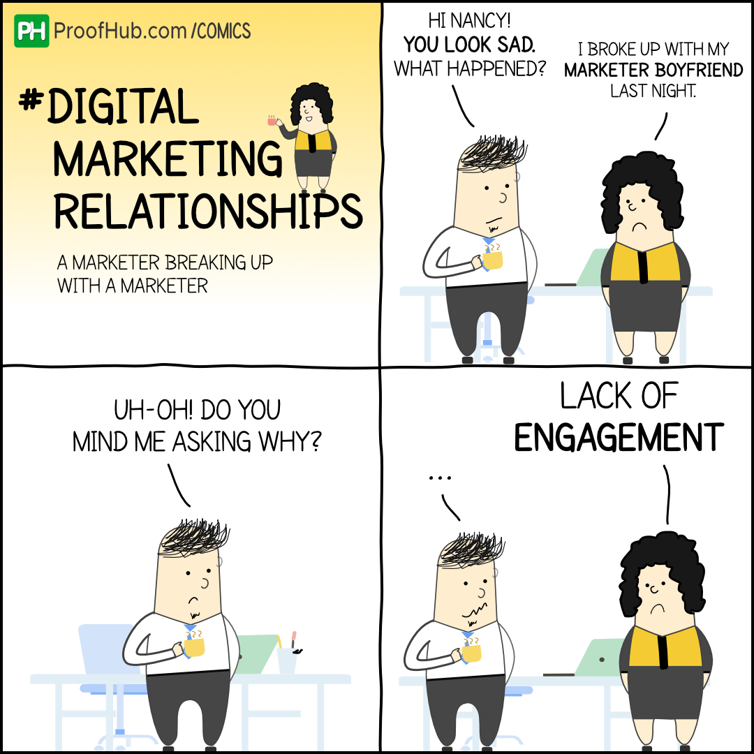 Digital Marketing Relationships Comic Strip With Nick and Nancy