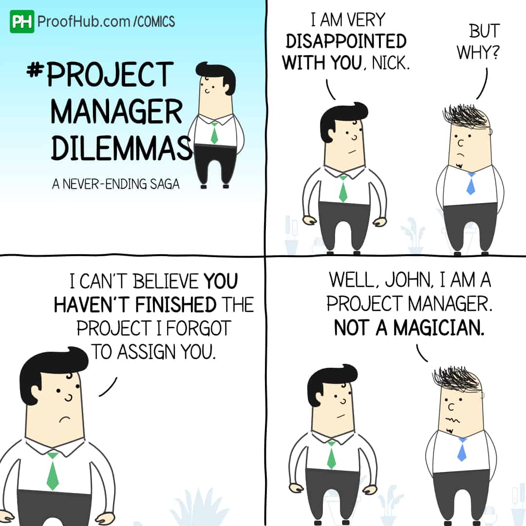 Project Manager Dilemmas Comic Strip With John And Nick