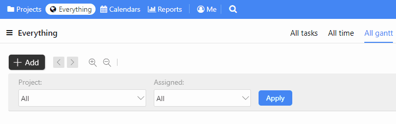 'Filters in All Gantt' section