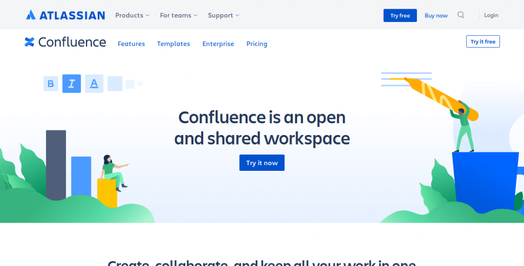 Confluence as project management software