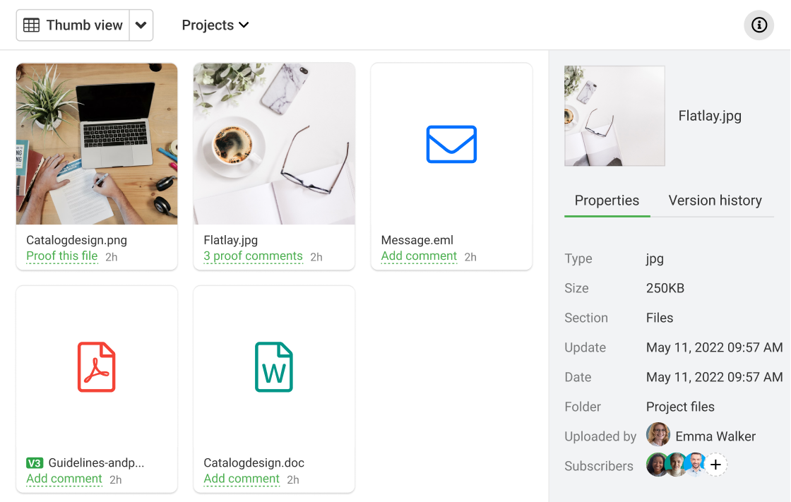 Store and share files and documents with the team effortlessly with ProofHub