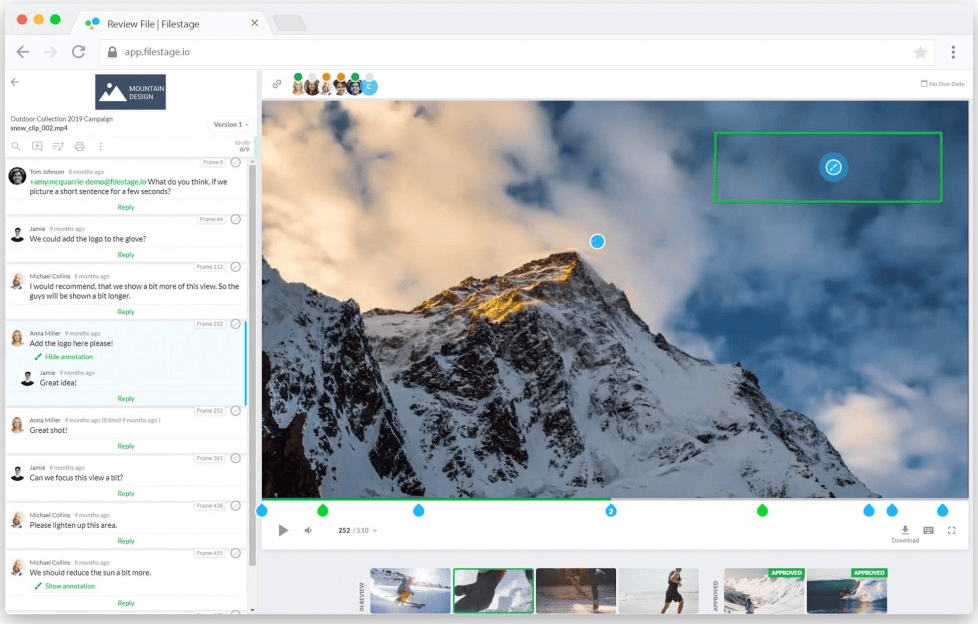 Filestage as collaboration tool