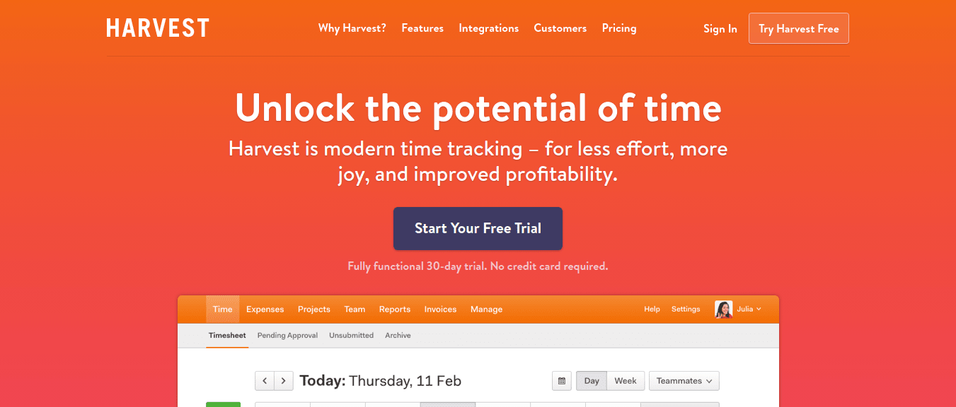 Harvest _ Easy Time Tracking Software With Invoicing