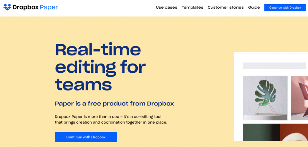 Dropbox Paper as a content collaboration tool