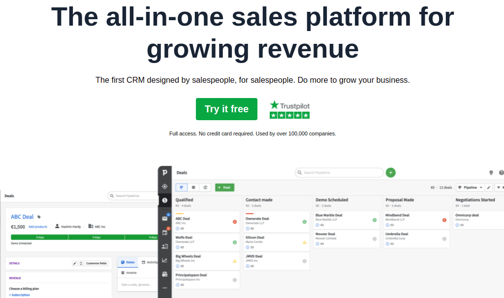 Pipedrive is a sales-focused CRM