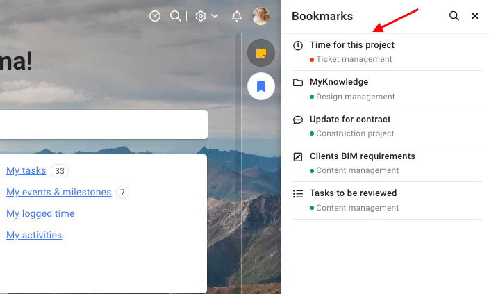 Bookmarks Feature in ProofHub