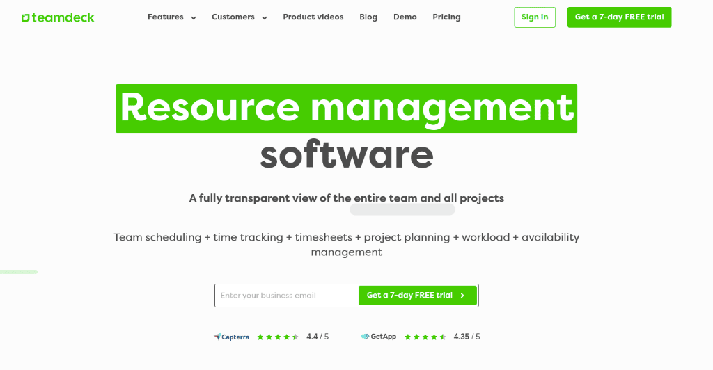 Teamdeck project resource management software