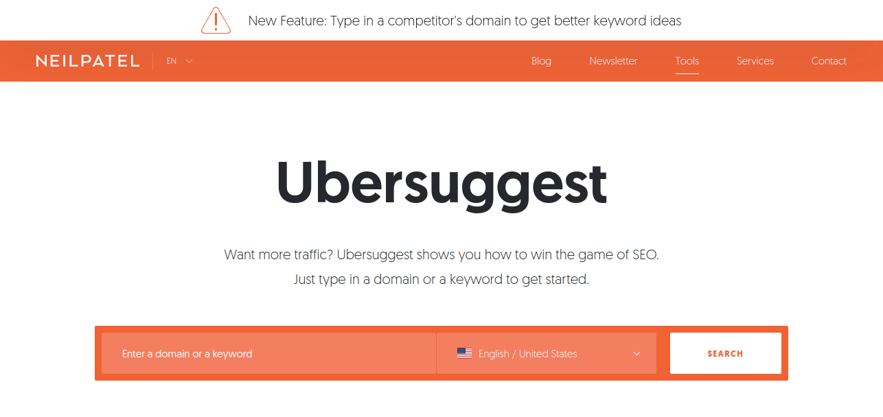 Ubersuggests to discover lot of keywords for marketing team
