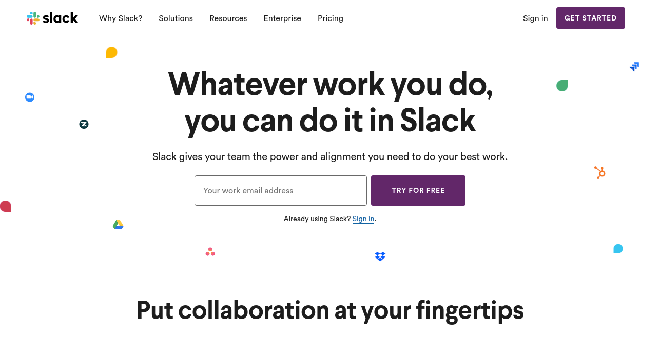 Slack as productivity app