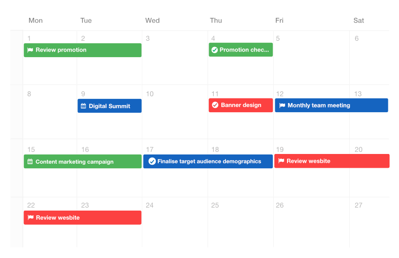 Project Scheduling Calendar